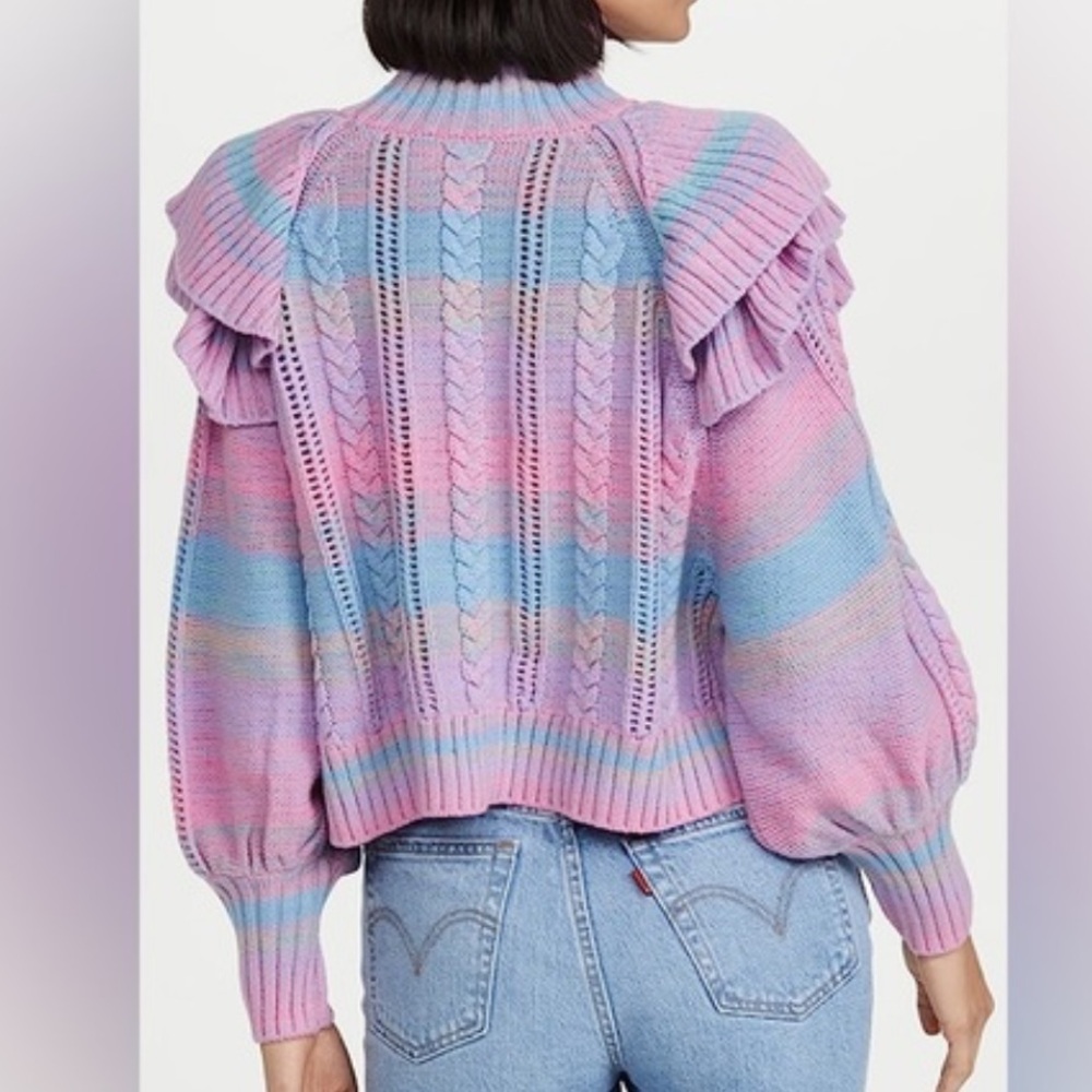 Something Navy Ruffle Sweater - Picture 2 of 5